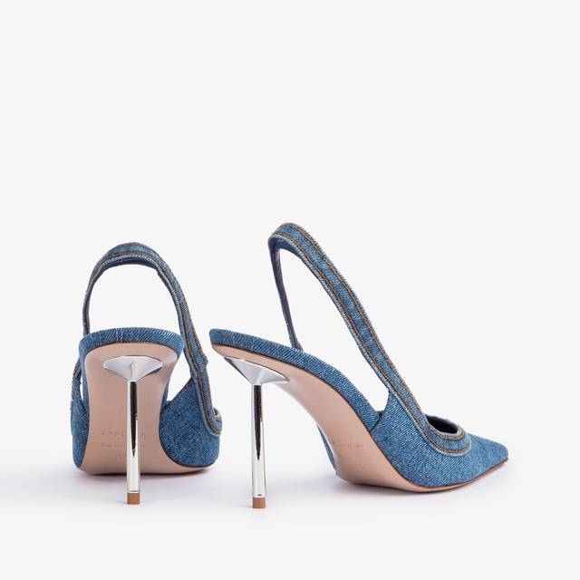 Le Silla Slingback denim blu Vendita Calda