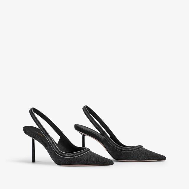 Le Silla Décolleté denim nera Vendita Economica