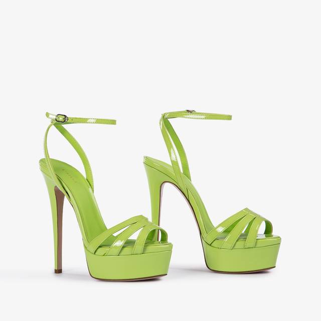 Le Silla Sandalo con plateau vernice verde apple In Saldo