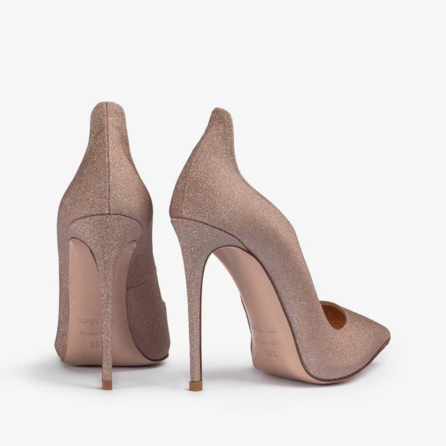 Le Silla Décolleté glitter nude skin Moda
