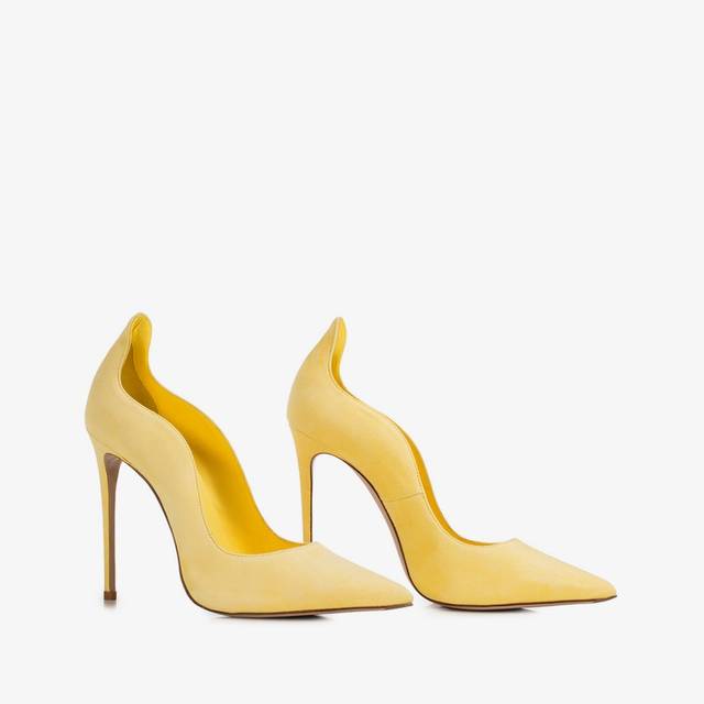 Le Silla Décolleté camoscio gialla butter Italy