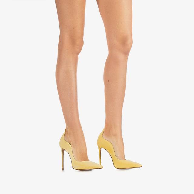 Le Silla Décolleté camoscio gialla butter Italy