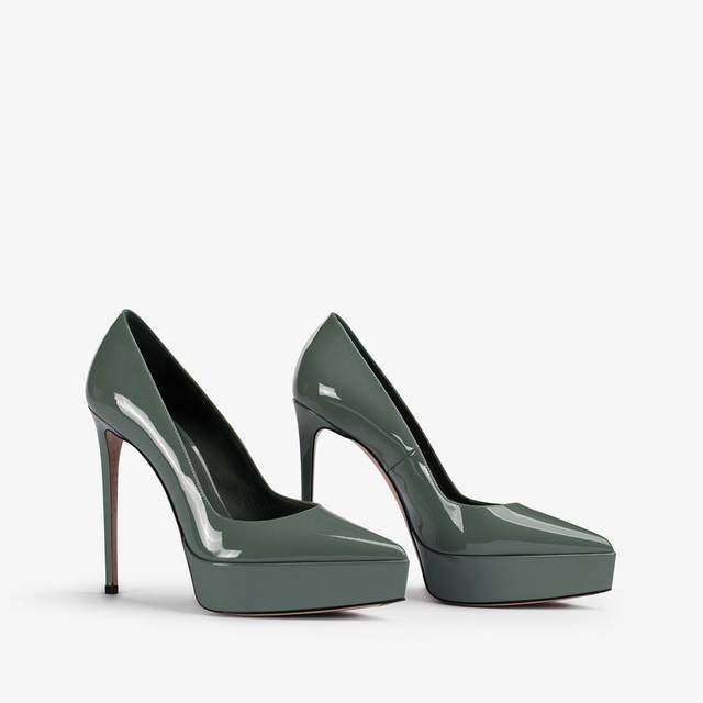 Le Silla Décolleté con plateau vernice verde polvere Novità