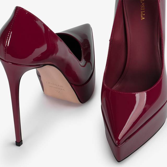 Le Silla Décolleté con plateau vernice rossa vendetta Vendite Flash