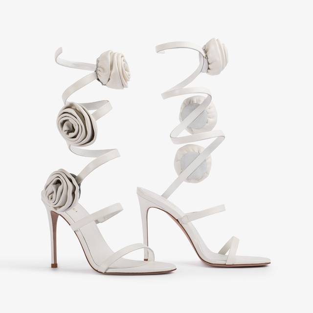 Le Silla Sandalo pelle bianco carta e rose Soddisfazione Garantita
