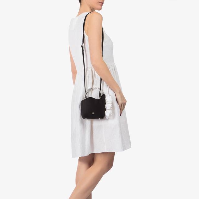 Le Silla Mini bag raso nero e Cristalli con rose Negozi Online