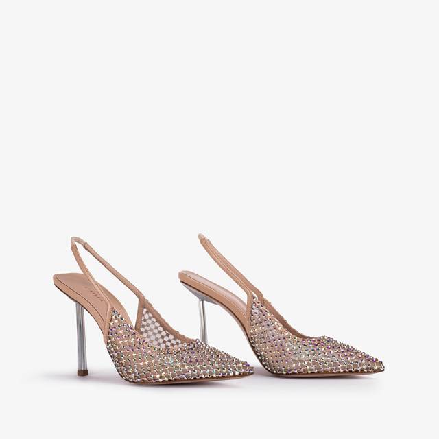 Le Silla Slingback gioiello rete nude skin Promozione Limitata