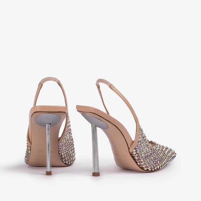 Le Silla Slingback gioiello rete nude skin Promozione Limitata