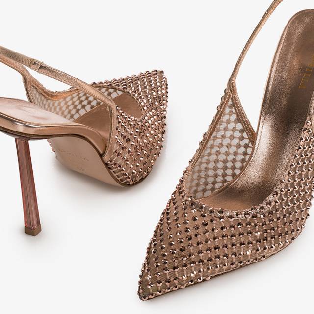 Le Silla Slingback gioiello rete oro rosa Fino Al -60%