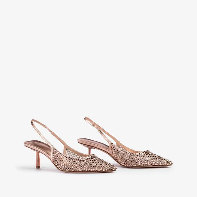 Le Silla Slingback gioiello rete oro rosa Shopping Online