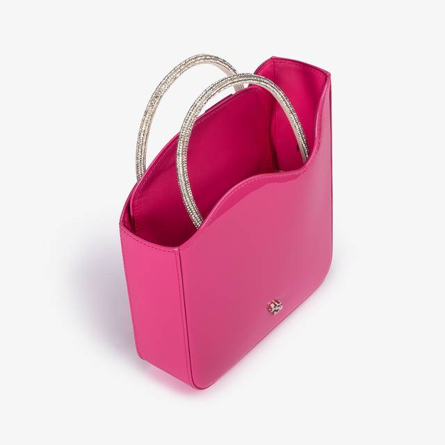 Le Silla Small bag vernice fucsia party con Cristalli Negozio