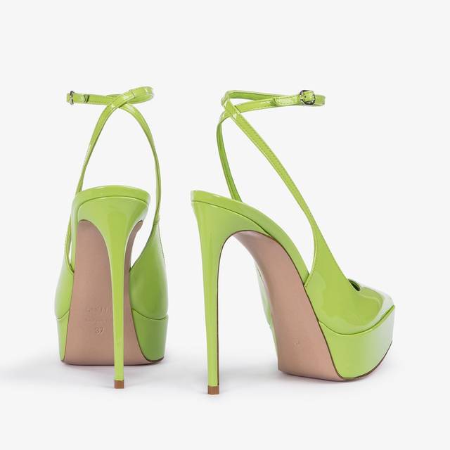 Le Silla Slingback con plateau vernice verde apple Negozi Online