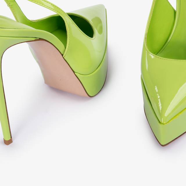 Le Silla Slingback con plateau vernice verde apple Negozi Online