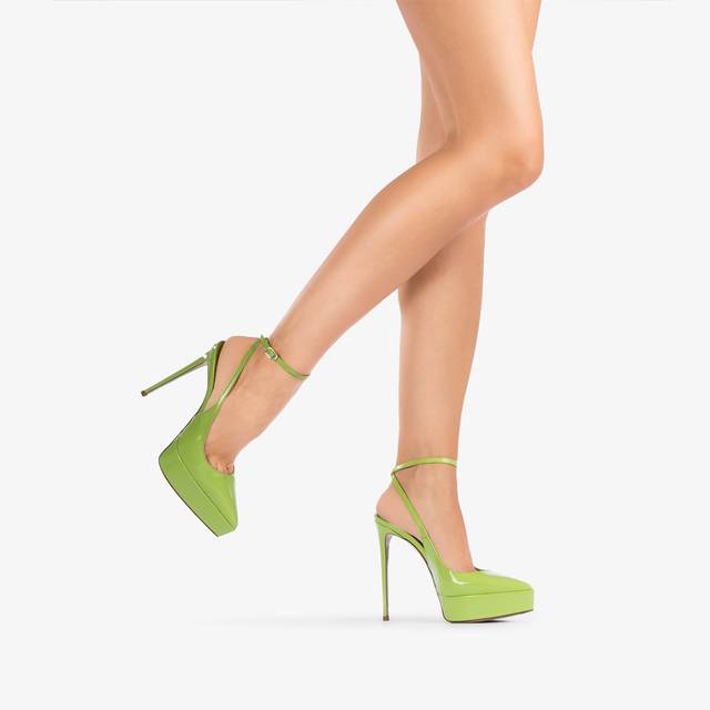 Le Silla Slingback con plateau vernice verde apple Negozi Online