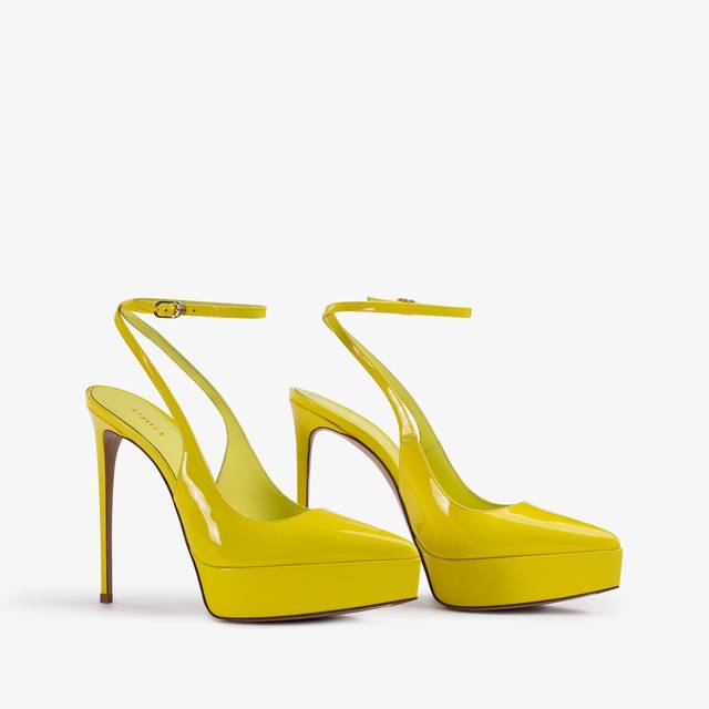 Le Silla Slingback plateau vernice gialla stella Acquista Ora
