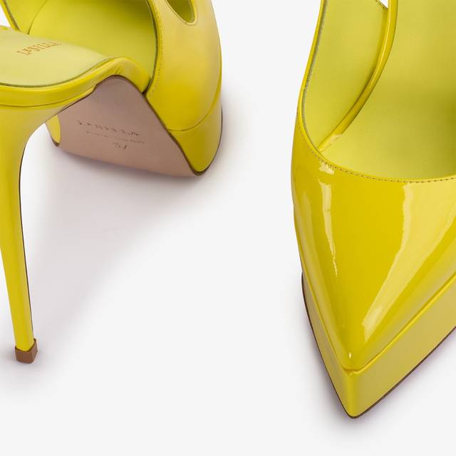 Le Silla Slingback plateau vernice gialla stella Acquista Ora