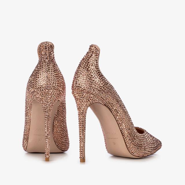 Le Silla Décolleté cristalli oro rosa Consegna Veloce