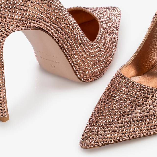 Le Silla Décolleté cristalli oro rosa Consegna Veloce