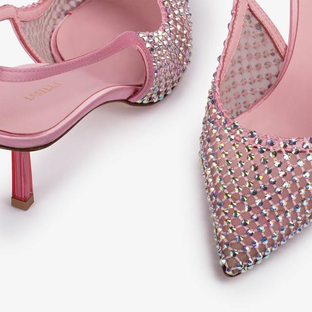 Le Silla Slingback gioiello rete rosa dea e Cristalli Fino Al -60%