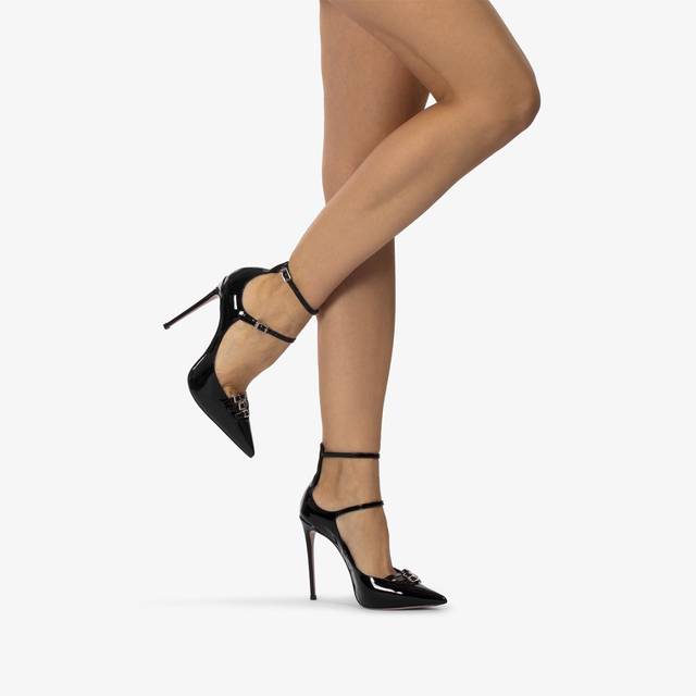 Le Silla Décolleté con listini vernice nera Hotsell