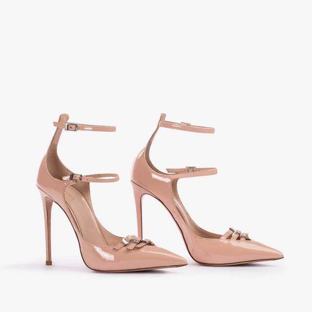 Le Silla Décolleté con listini vernice nude skin Vendita Calda