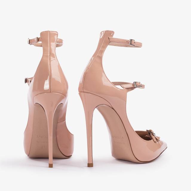 Le Silla Décolleté con listini vernice nude skin Vendita Calda