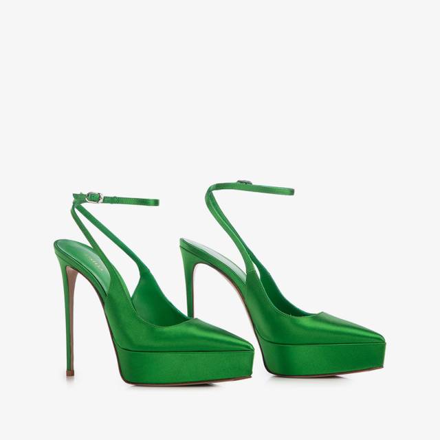 Le Silla Slingback con plateau raso verde emerald Vendite Flash