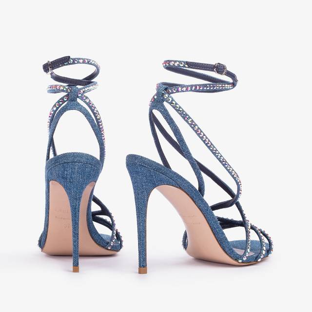 Le Silla Sandalo denim blu Moda