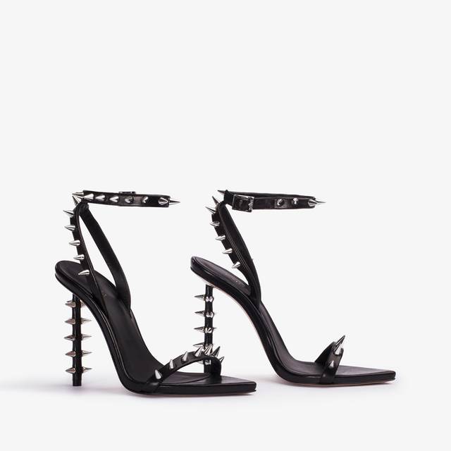 Le Silla Sandalo pelle nero con borchie argento Spedizione Gratuita