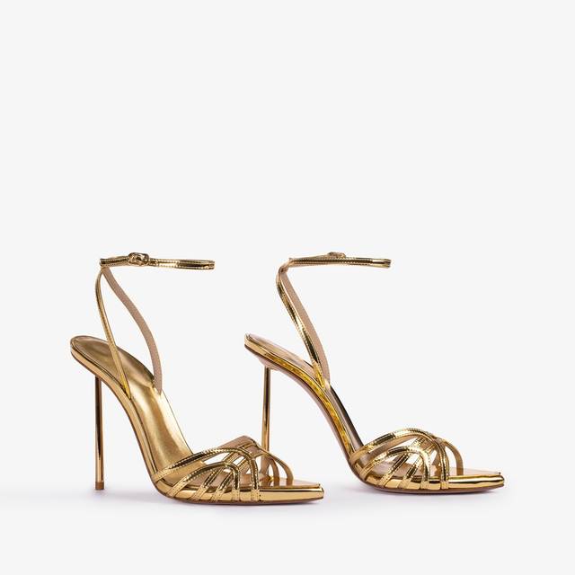 Le Silla Sandalo metallizzato oro pepita Nuova