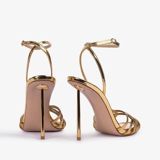 Le Silla Sandalo metallizzato oro pepita Nuova
