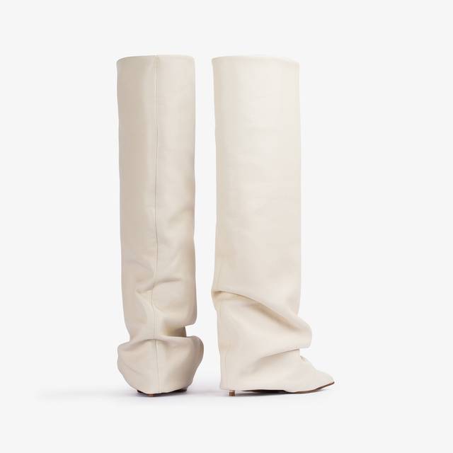 Le Silla Stivale con risvolto nappa bianco milk Negozi Online