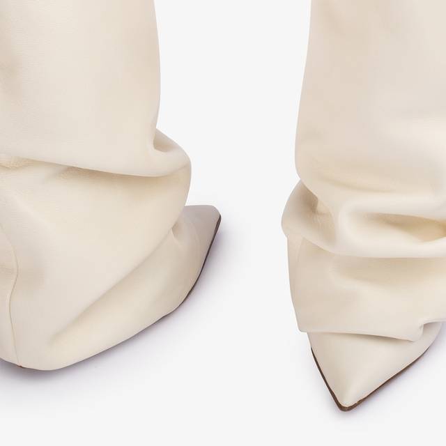 Le Silla Stivale con risvolto nappa bianco milk Negozi Online