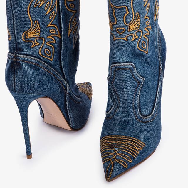 Le Silla Stivaletto d'ispirazione Western denim blu Shopping Online