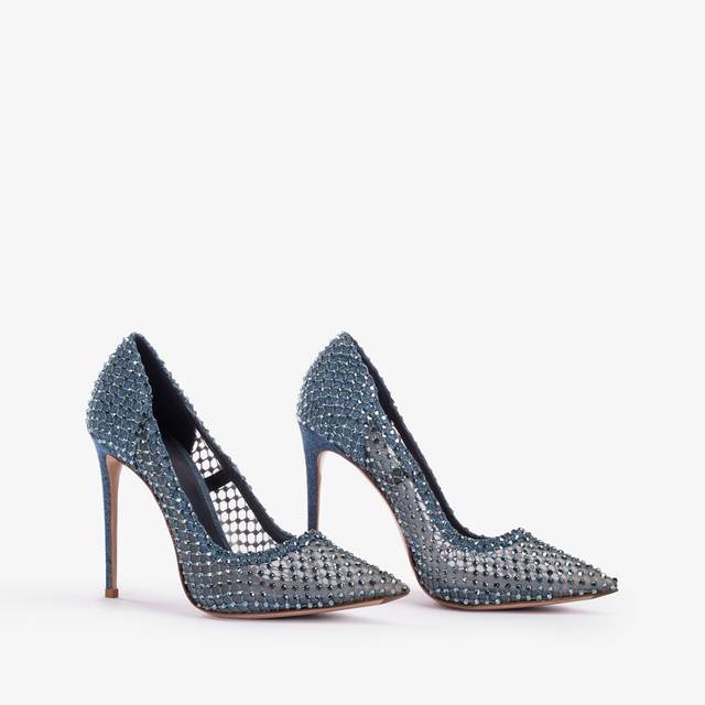 Le Silla Décolleté gioiello rete denim blu Affare Del Giorno