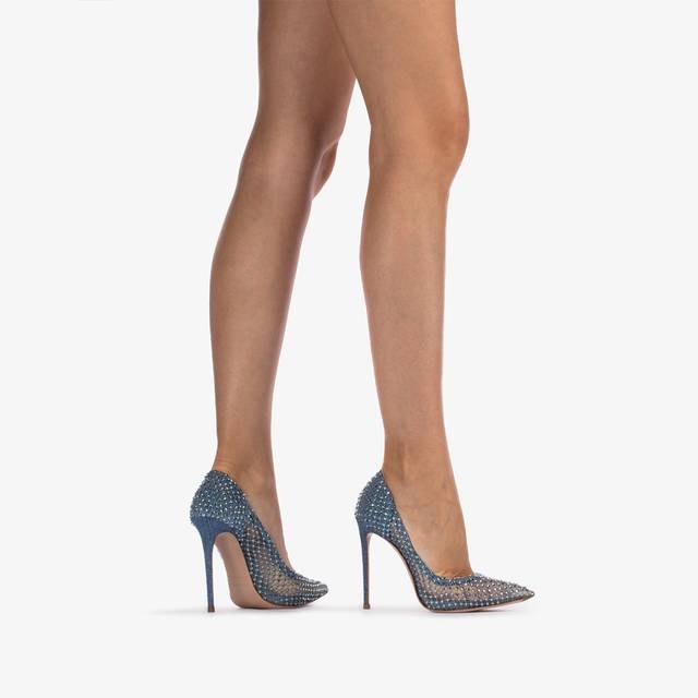 Le Silla Décolleté gioiello rete denim blu Affare Del Giorno