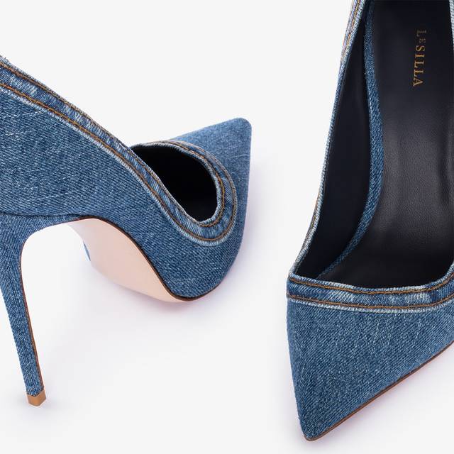 Le Silla Décolleté denim blu Prezzo Ridotto