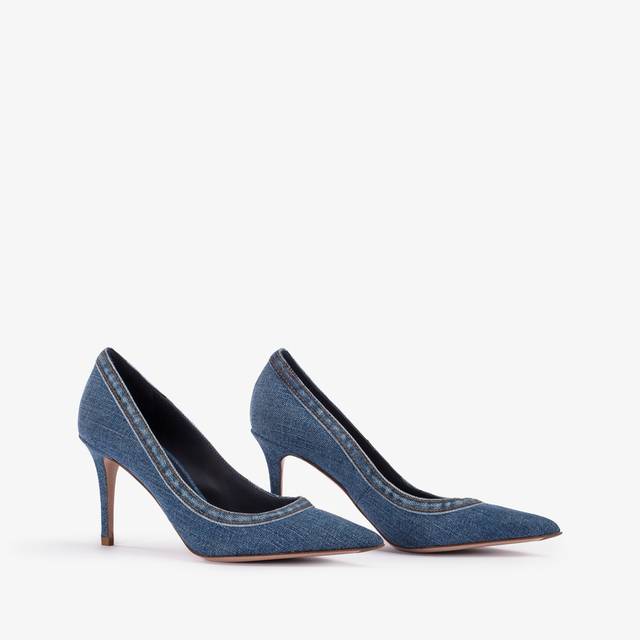 Le Silla Décolleté denim blu Sottocosto