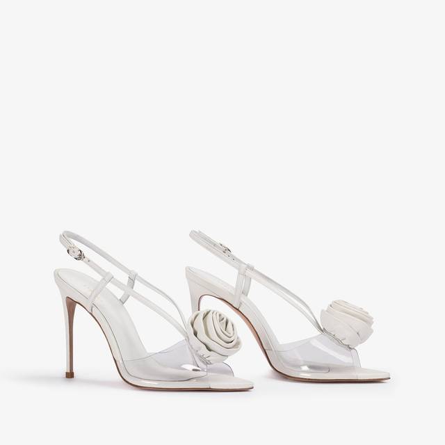 Le Silla Sandalo slingback plexy bianco carta con rosa Novità