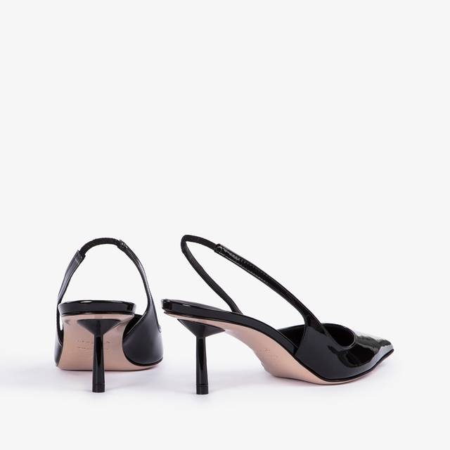 Le Silla Slingback vernice nera Sconto