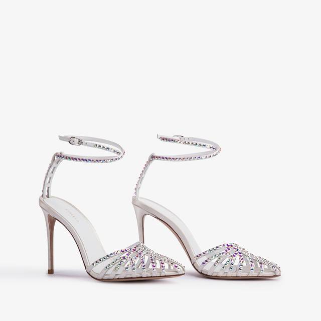 Le Silla Sandalo raso e Cristalli bianco Vendite Flash