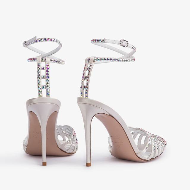 Le Silla Sandalo raso e Cristalli bianco Vendite Flash