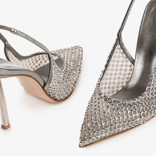 Le Silla Slingback gioiello rete argento Negozio