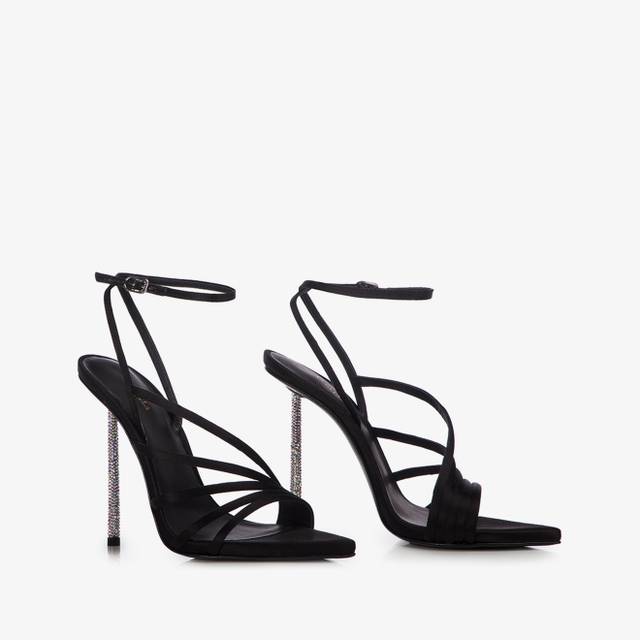 Le Silla Sandalo raso nero Italia