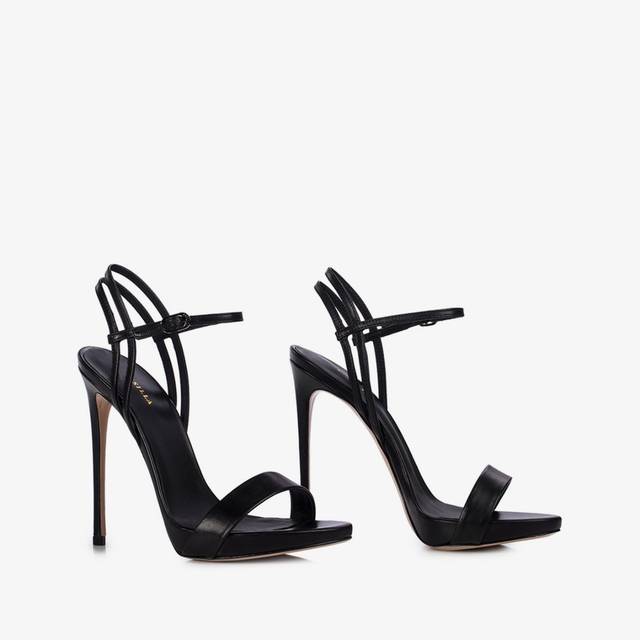 Le Silla Sandalo pelle nero In Linea