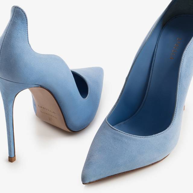Le Silla Décolleté camoscio azzurra ortensia Vendita Calda