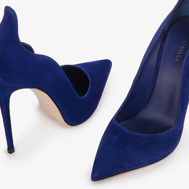 Le Silla Décolleté camoscio blu lazuli Vendita Economica