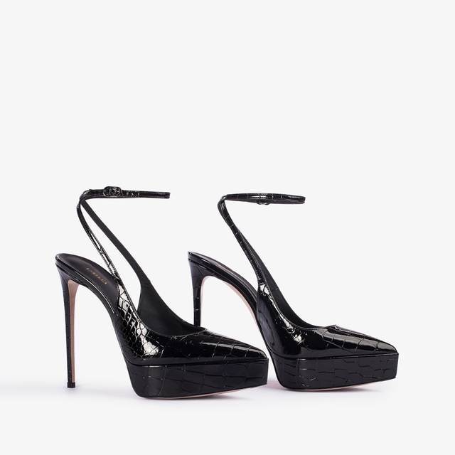 Le Silla Slingback con plateau stampa cocco nera Consegna Veloce