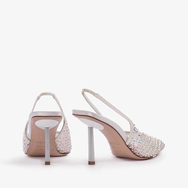 Le Silla Slingback gioiello rete bianca carta e Cristalli Convenienza