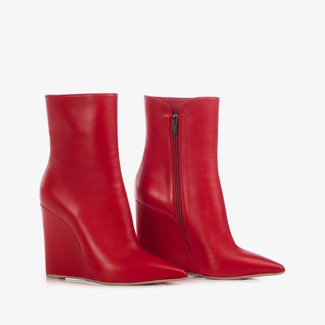 Le Silla Stivaletto con zeppa nappa rosso Negozio